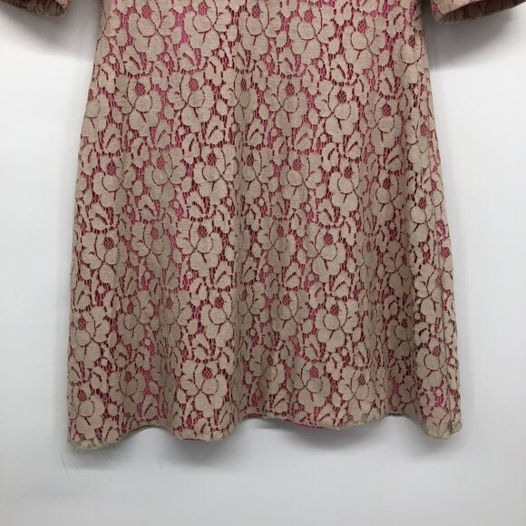 Guess By Marciano Pink Floral Lace Overlay Fit & Flare Date Night Dress 6 - Picture 5 of 16